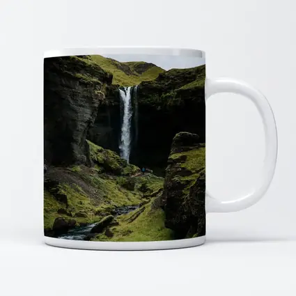 Iceland Waterfall Mossy Canyon River Landscape