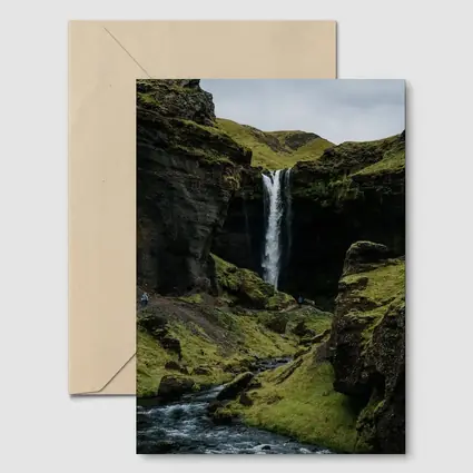 Iceland Waterfall Mossy Canyon River Landscape