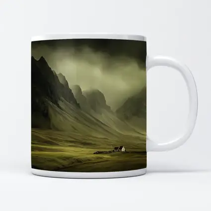 Dramatic Mountain Valley Iceland Moody Landscape