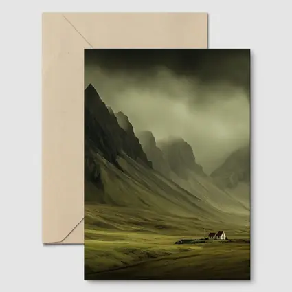 Dramatic Mountain Valley Iceland Moody Landscape
