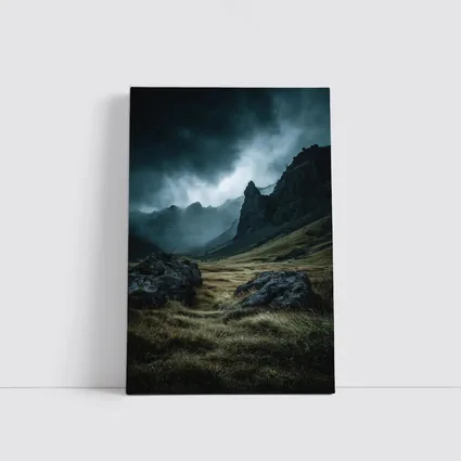 Dark Moody Mountain Valley Storm Clouds