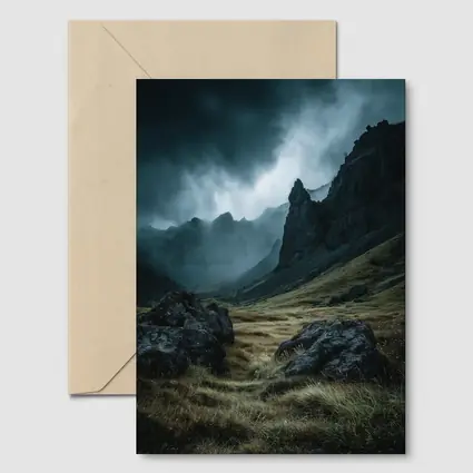 Dark Moody Mountain Valley Storm Clouds