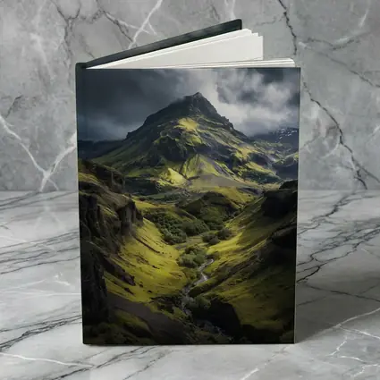 Moody Green Iceland Mountain Valley Landscape