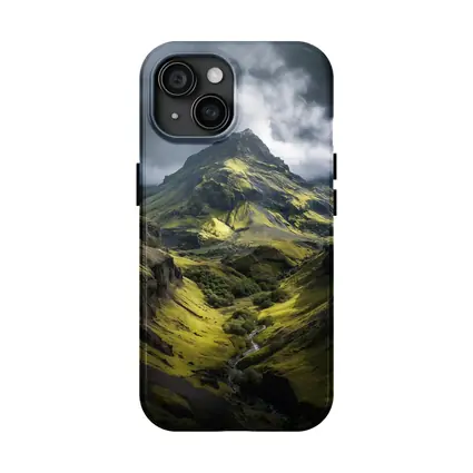 Moody Green Iceland Mountain Valley Landscape