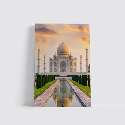 Taj Mahal Sunset Golden Sky India