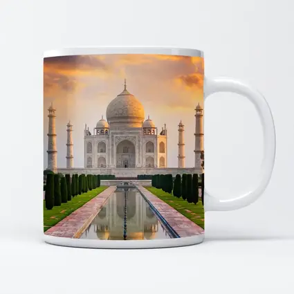 Taj Mahal Sunset Golden Sky India
