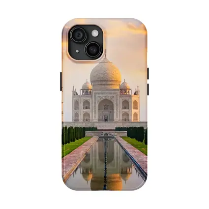 Taj Mahal Sunset Golden Sky India