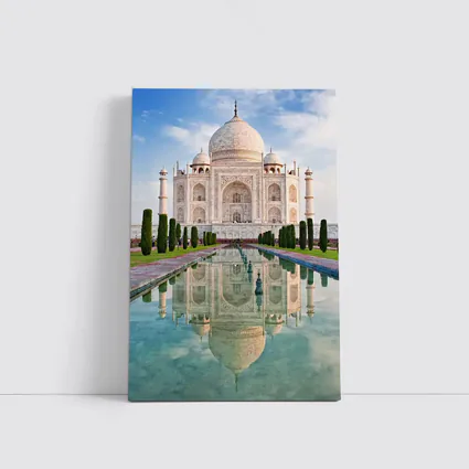 Taj Mahal Reflection Pool Blue Sky