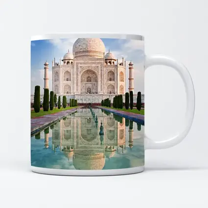 Taj Mahal Reflection Pool Blue Sky