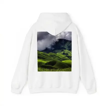 Green Rolling Hills Storm Clouds Mountains