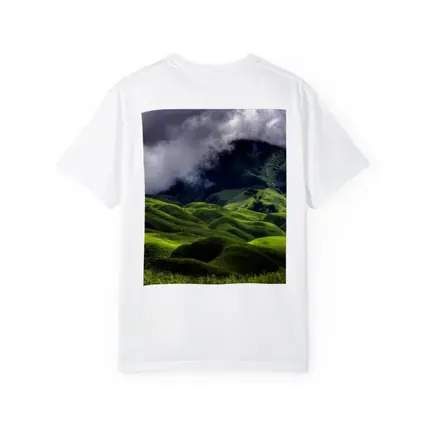 Green Rolling Hills Storm Clouds Mountains