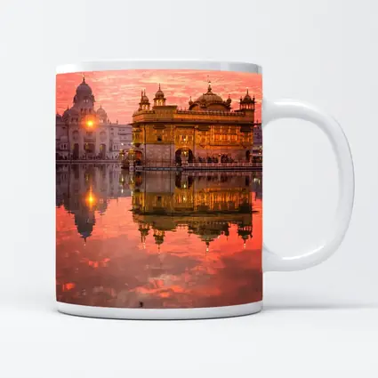 Golden Temple Amritsar Pink Sunset Reflection