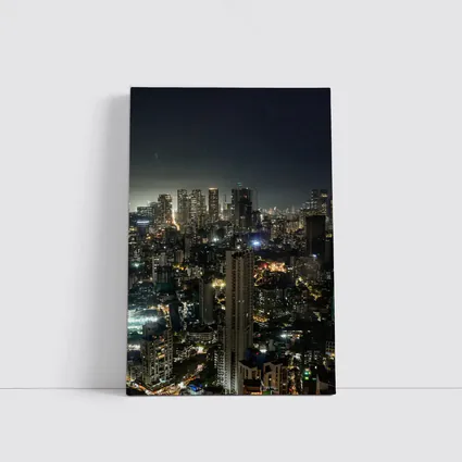 Mumbai City Skyline Glowing At Night