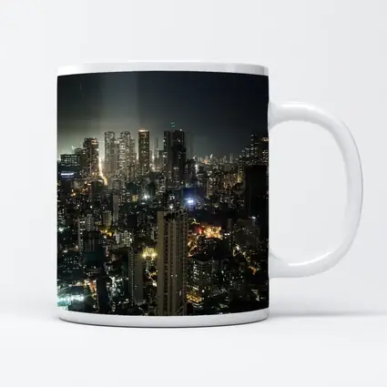 Mumbai City Skyline Glowing At Night
