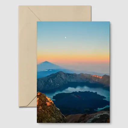 Rinjani Volcano Crater Lake Sunrise View