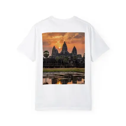 Angkor Wat Temple Sunset Reflection Cambodia