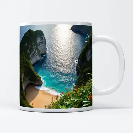 Tropical Cliffside Beach Turquoise Ocean View