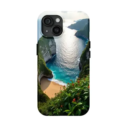 Tropical Cliffside Beach Turquoise Ocean View