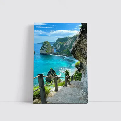 Tropical Cliffside Steps Leading To Ocean
