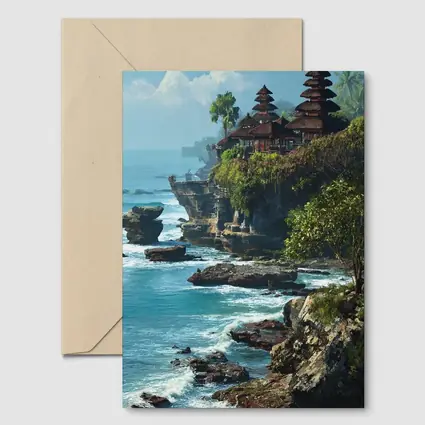 Tanah Lot Temple Bali Coastal Cliffside View