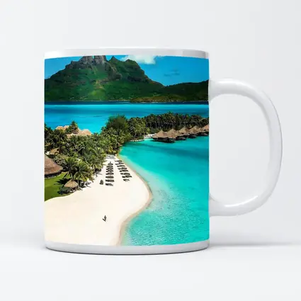 Bora Bora Tropical Beach Crystal Blue Lagoon