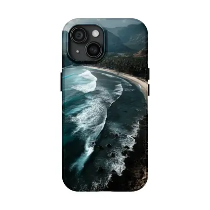 Tropical Beach Cove Aerial Cliffside View