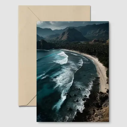 Tropical Beach Cove Aerial Cliffside View