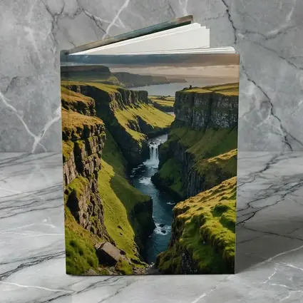 Green Cliffside Canyon Waterfall Coastal Landscape