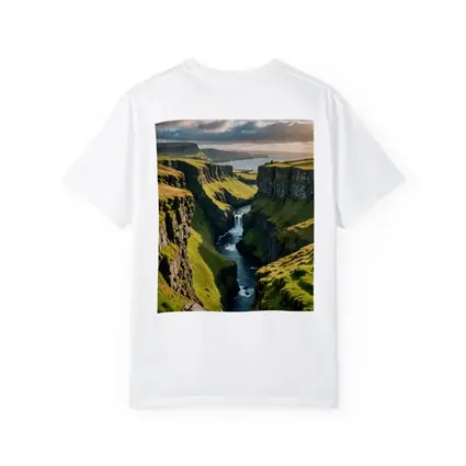 Green Cliffside Canyon Waterfall Coastal Landscape