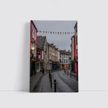 Irish Town Street with Colorful Shopfronts