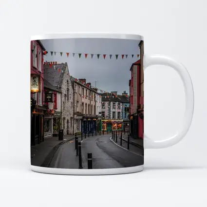 Irish Town Street with Colorful Shopfronts