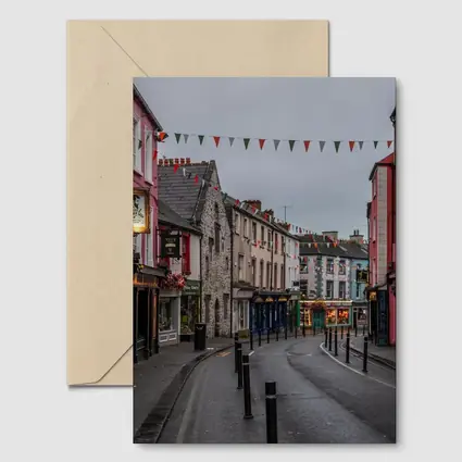Irish Town Street with Colorful Shopfronts