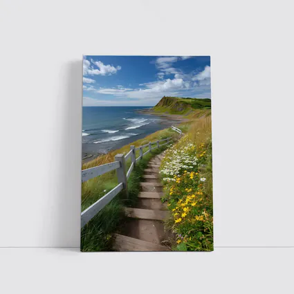 Coastal Cliffside Path Wildflowers Ocean View