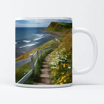 Coastal Cliffside Path Wildflowers Ocean View