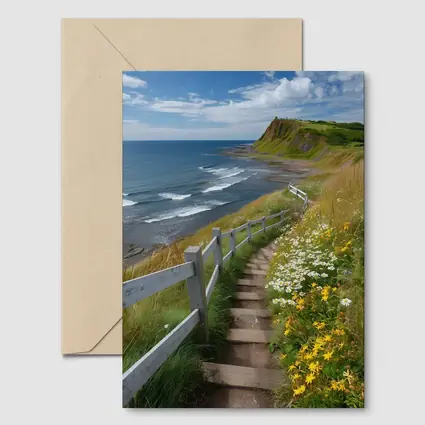 Coastal Cliffside Path Wildflowers Ocean View
