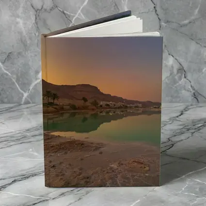 Dead Sea Sunset Orange Sky Desert Landscape