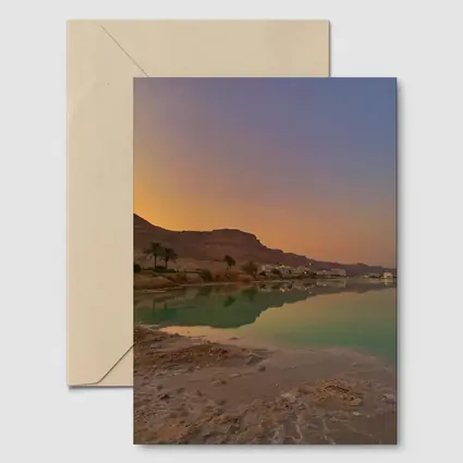 Dead Sea Sunset Orange Sky Desert Landscape