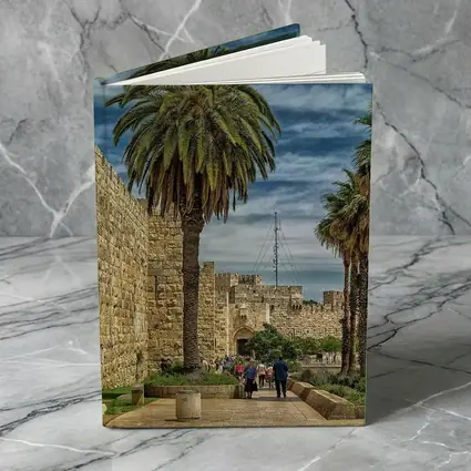 Jerusalem Old City Walls Palm Trees