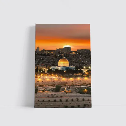 Dome of the Rock Jerusalem Sunset Skyline