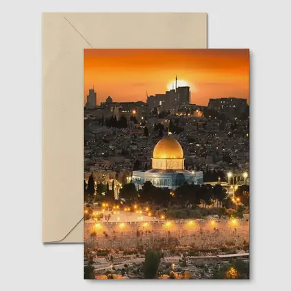 Dome of the Rock Jerusalem Sunset Skyline