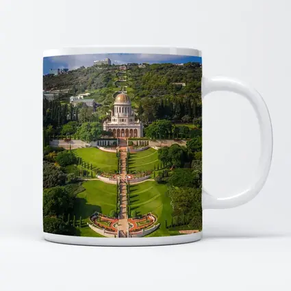 Bahai Gardens Shrine Haifa Israel Aerial View