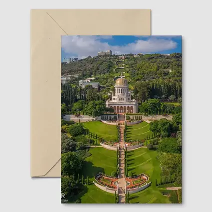 Bahai Gardens Shrine Haifa Israel Aerial View