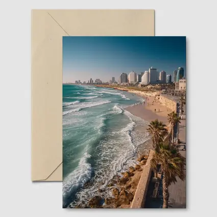 Tel Aviv Coastline Beach Skyline Aerial View