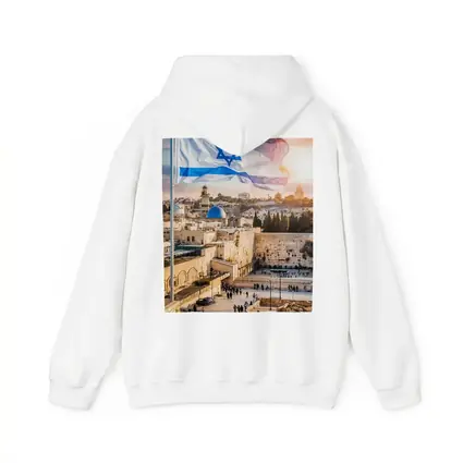 Israel Flag Western Wall Jerusalem Skyline