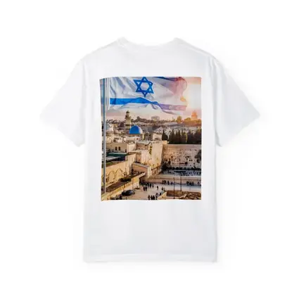 Israel Flag Western Wall Jerusalem Skyline