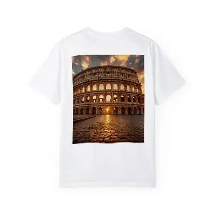 Colosseum Rome Sunset Golden Sky