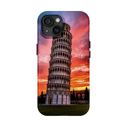 Leaning Tower of Pisa Dramatic Sunset Sky