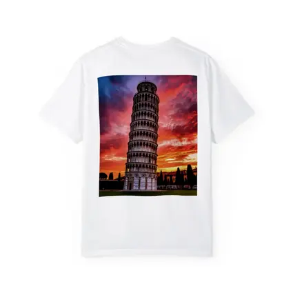Leaning Tower of Pisa Dramatic Sunset Sky