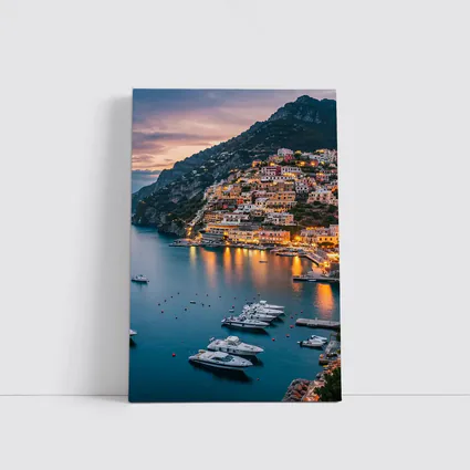 Positano Amalfi Coast Italy Dusk Harbor