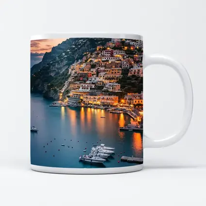 Positano Amalfi Coast Italy Dusk Harbor